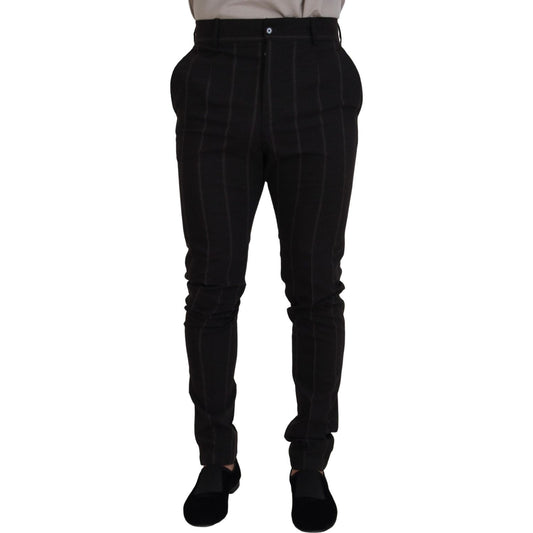Dolce & Gabbana Black Wool Chino Formal Men Pants