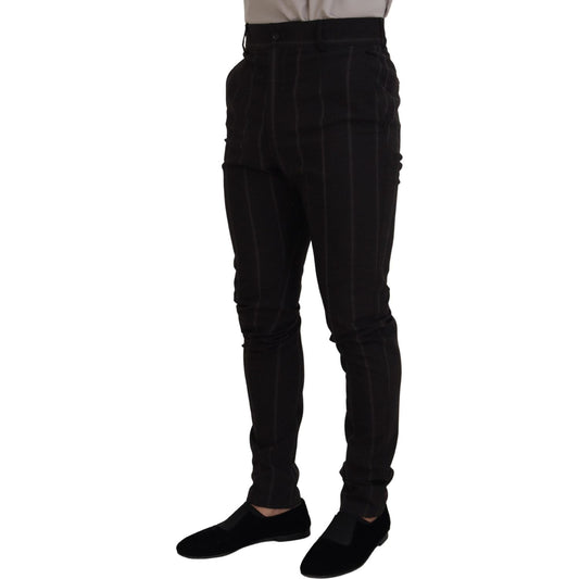 Dolce & Gabbana Black Wool Chino Formal Men Pants
