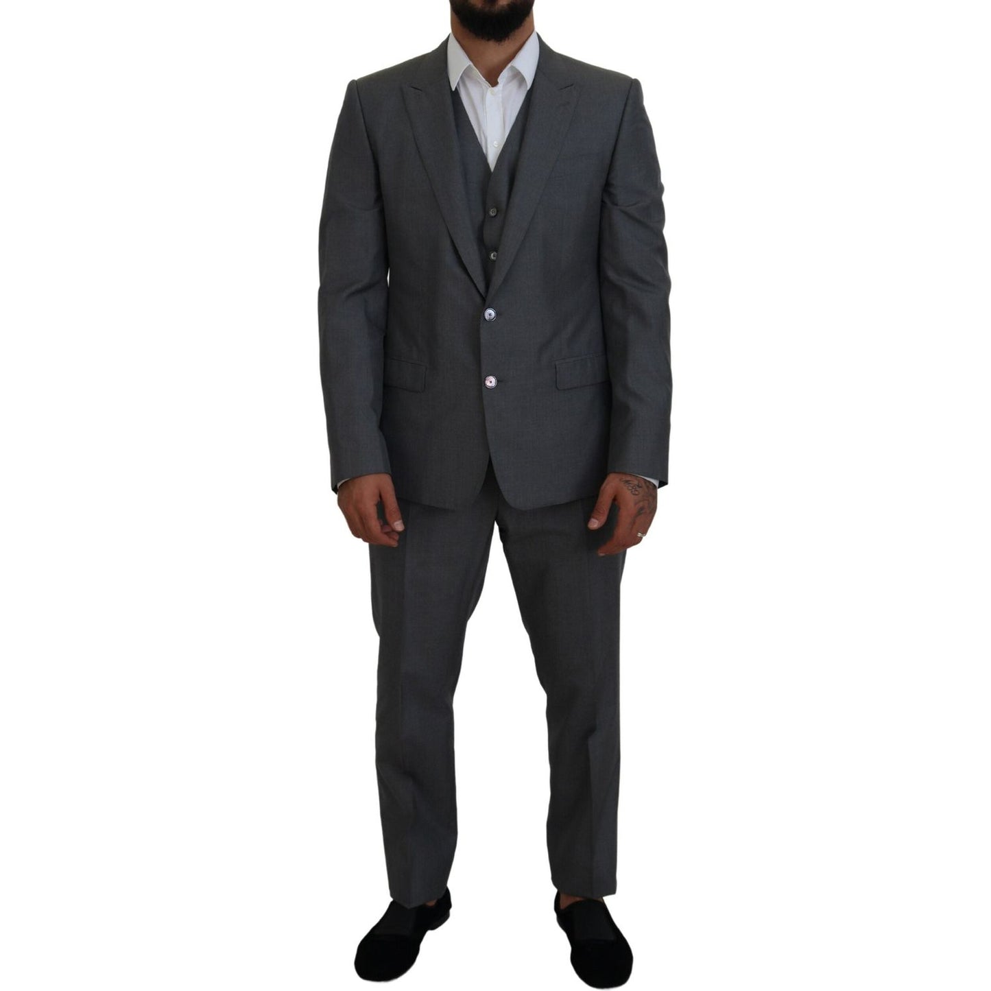 Dolce & Gabbana Gray MARTINI 3 Piece Slim Fit Suit