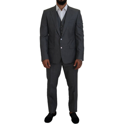 Dolce & Gabbana Gray MARTINI 3 Piece Slim Fit Suit