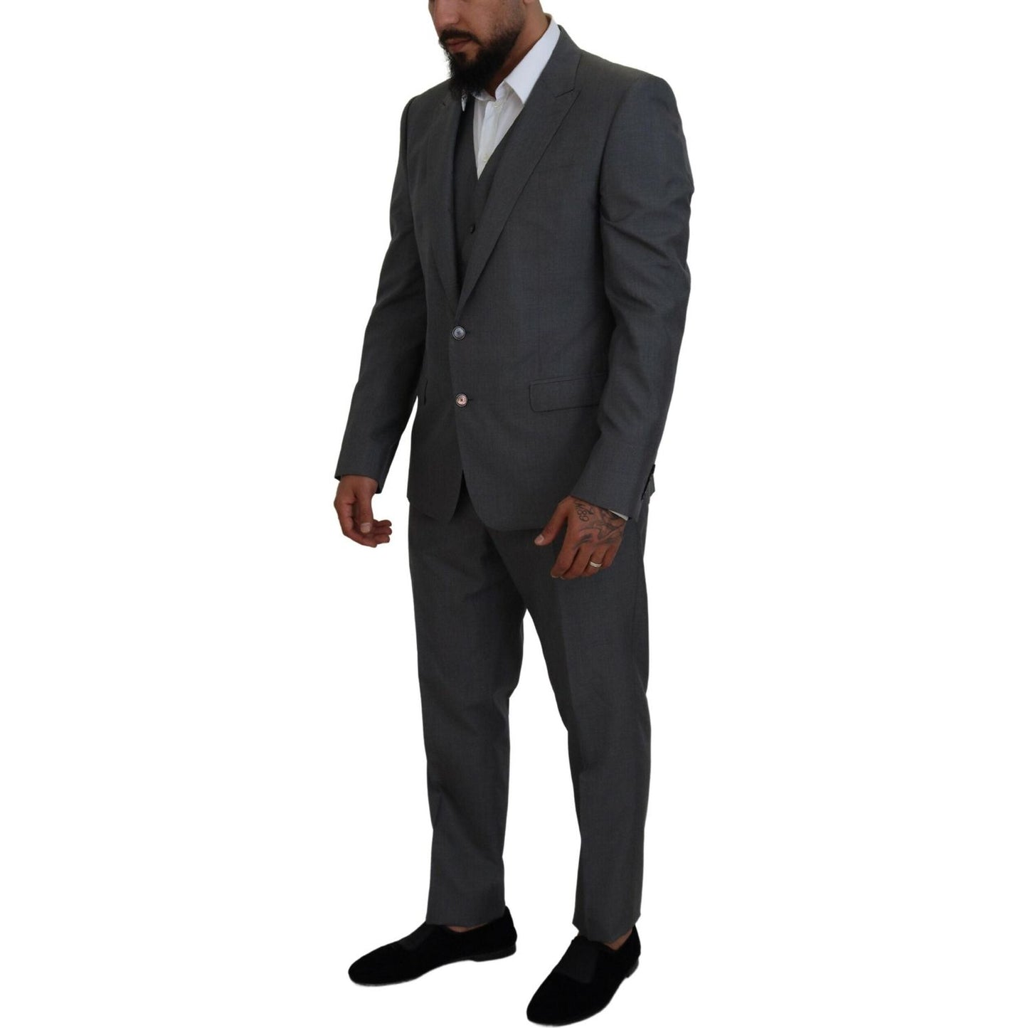 Dolce & Gabbana Gray MARTINI 3 Piece Slim Fit Suit