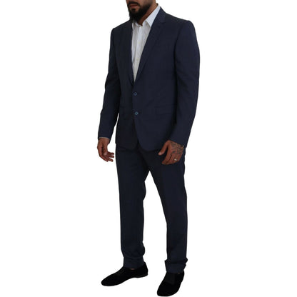 Dolce & Gabbana Blue Wool MARTINI 2 Piece Slim Fit Suit