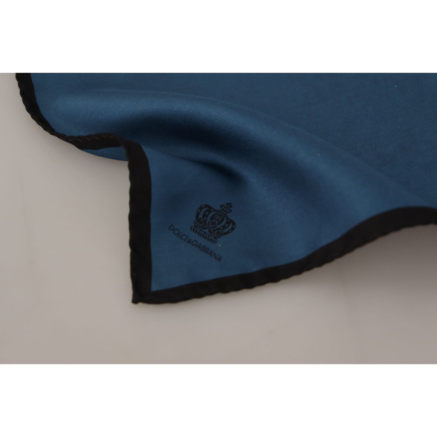 Dolce & Gabbana Black Blue DG Crown Printed Square Handkerchief Scarf MS6284