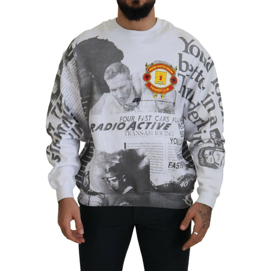 MSGM White Cotton Crewneck Pullover Sweatshirt Sweater TSH7761 - 46