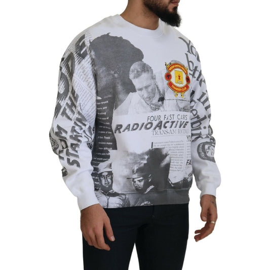 MSGM White Cotton Crewneck Pullover Sweatshirt Sweater TSH7761 - 46