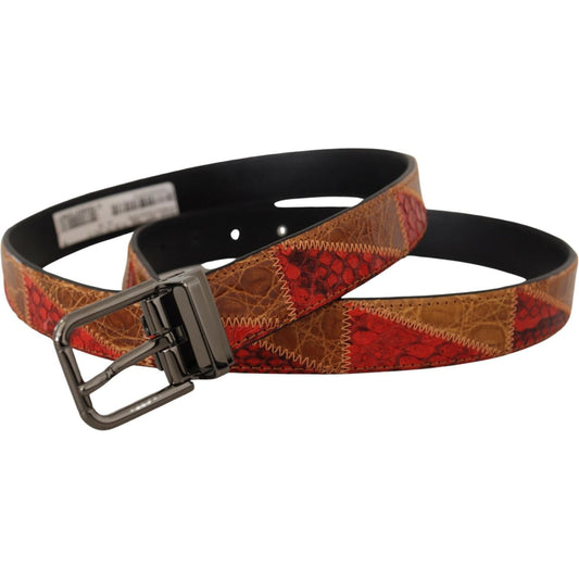 Dolce & Gabbana Multicolor Exotic Vintage Chrome Buckle Belt BEL8402 - 90