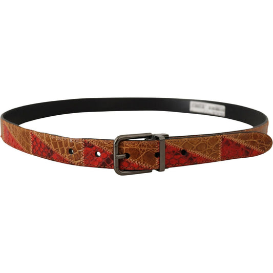 Dolce & Gabbana Multicolor Exotic Vintage Chrome Buckle Belt BEL8402 - 90