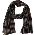 Missoni Multicolor Stripes Wool Knit Fringe Shawl Scarf MS6522