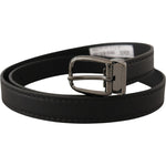 Dolce & Gabbana Black Leather Metal Logo Buckle Belt BEL8529-95