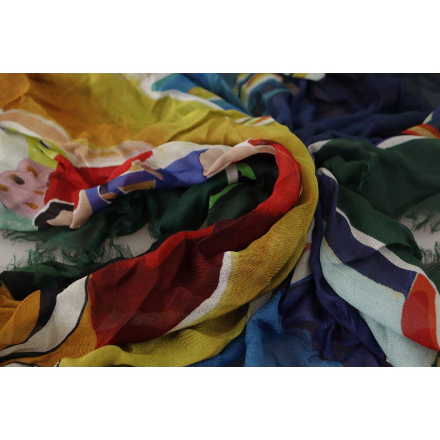 وشاح مربع أنيق متعدد الألوان من مزيج الحرير من دولتشي آند غابانا