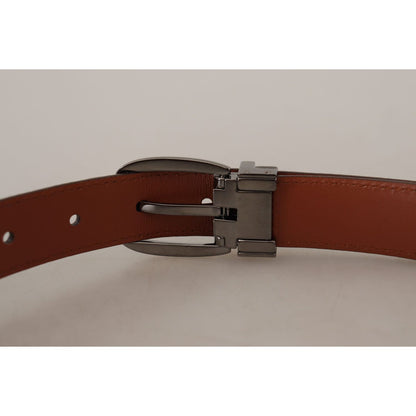 Dolce & Gabbana Brown Leopard Embossed Leather Buckle Belt