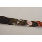 Dolce & Gabbana Multicolor Wide Leather Floral Gold Metal Buckle Belt
