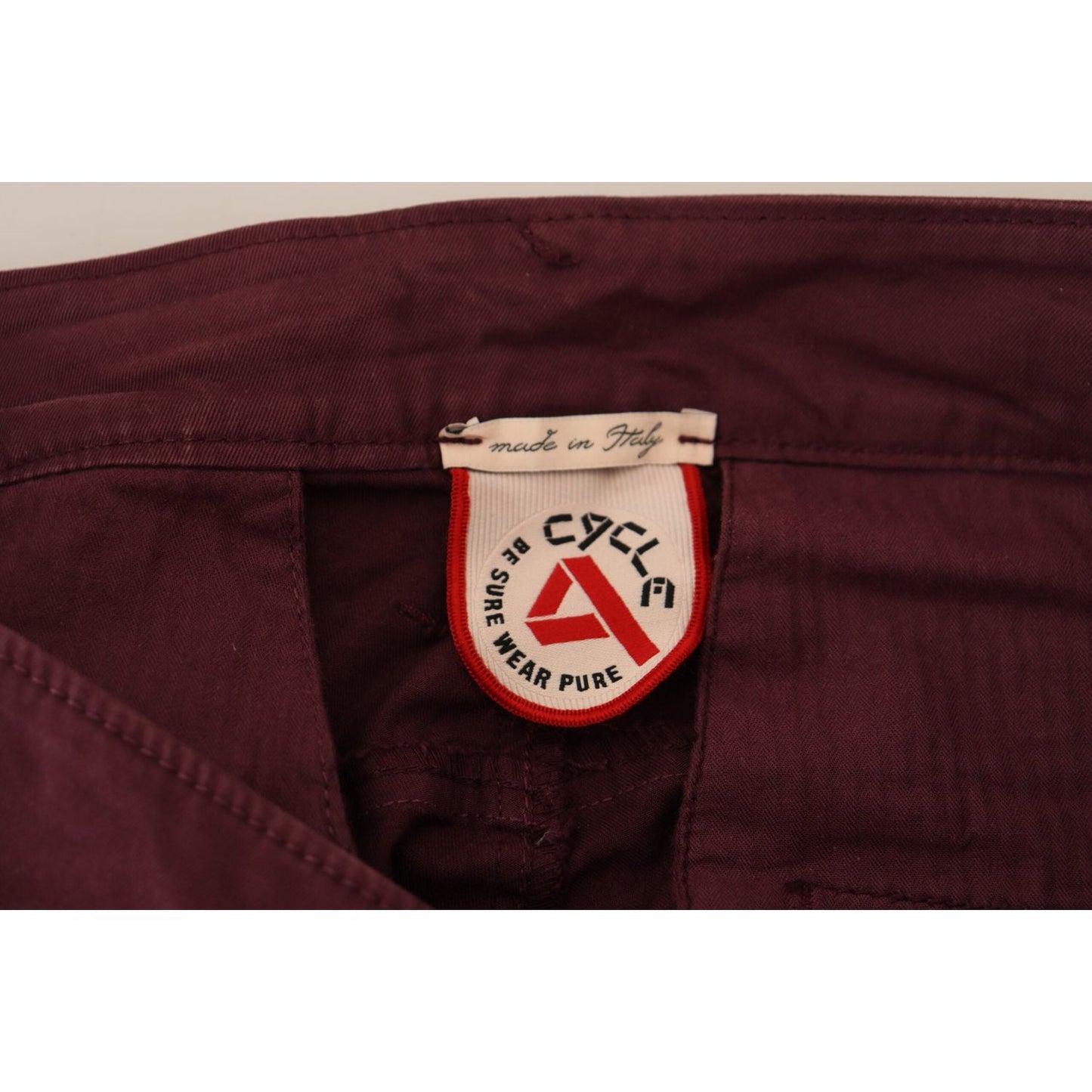 CYCLE Maroon Cotton Stretch Skinny Casual Men Pants
