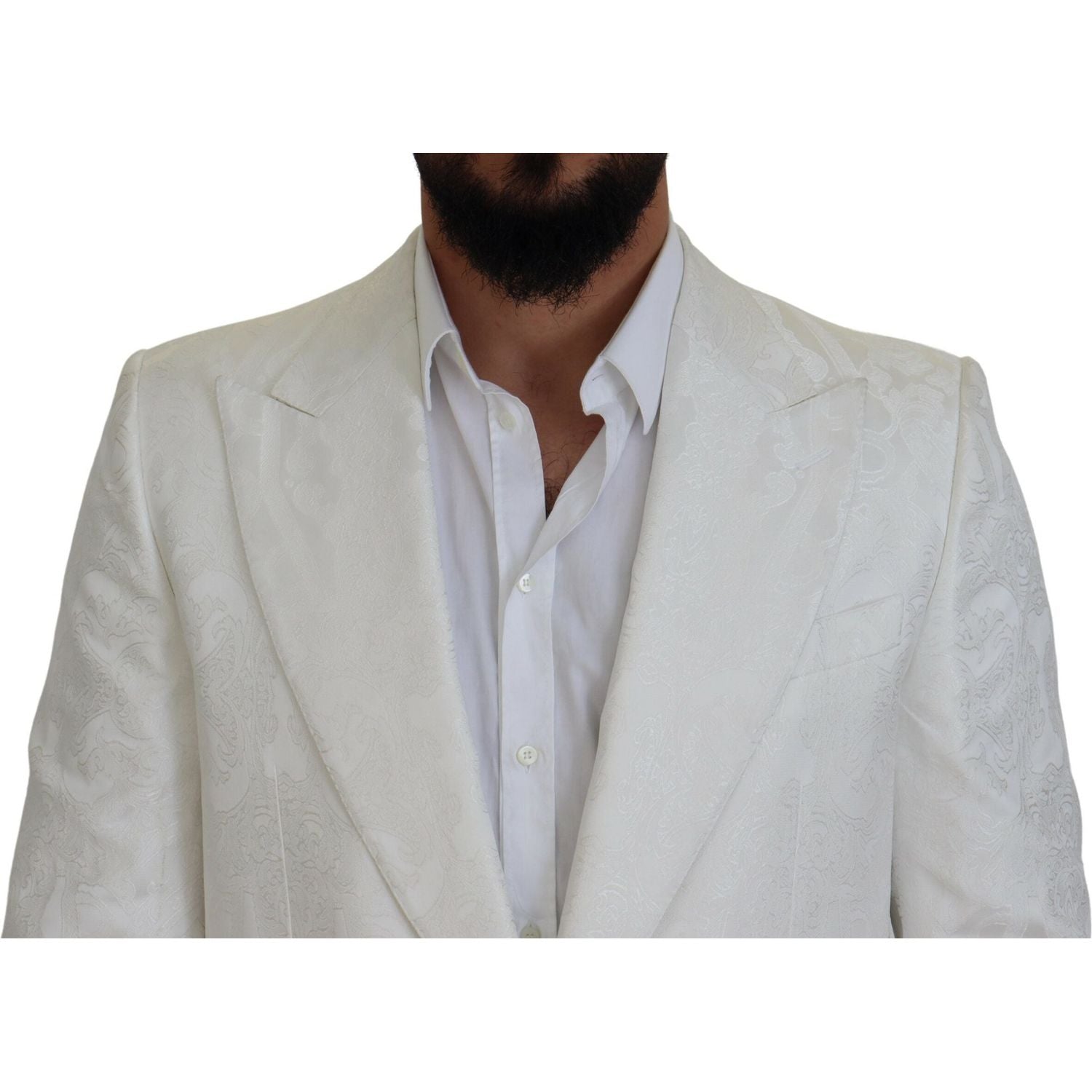 معطف ترنش أنيق من دولتشي آند غابانا مزين بالزهور باللون الأبيض