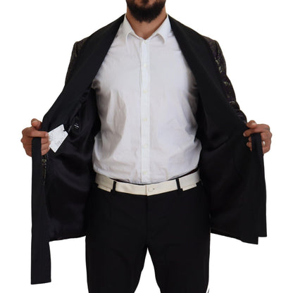 Dolce & Gabbana Gold Purple Baroque Jacket Blazer Robe