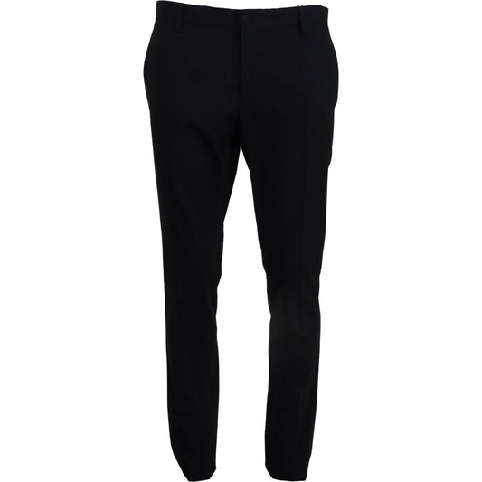Dolce & Gabbana Blue Wool Stretch Dress Formal Slim Fit Pant