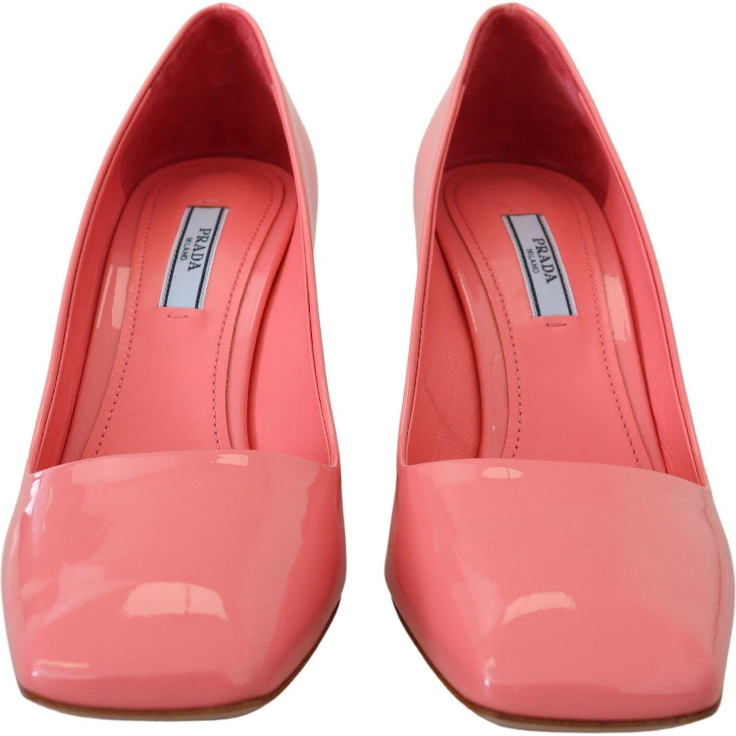 Prada Pink Patent Leather Block Heels Pumps Classic