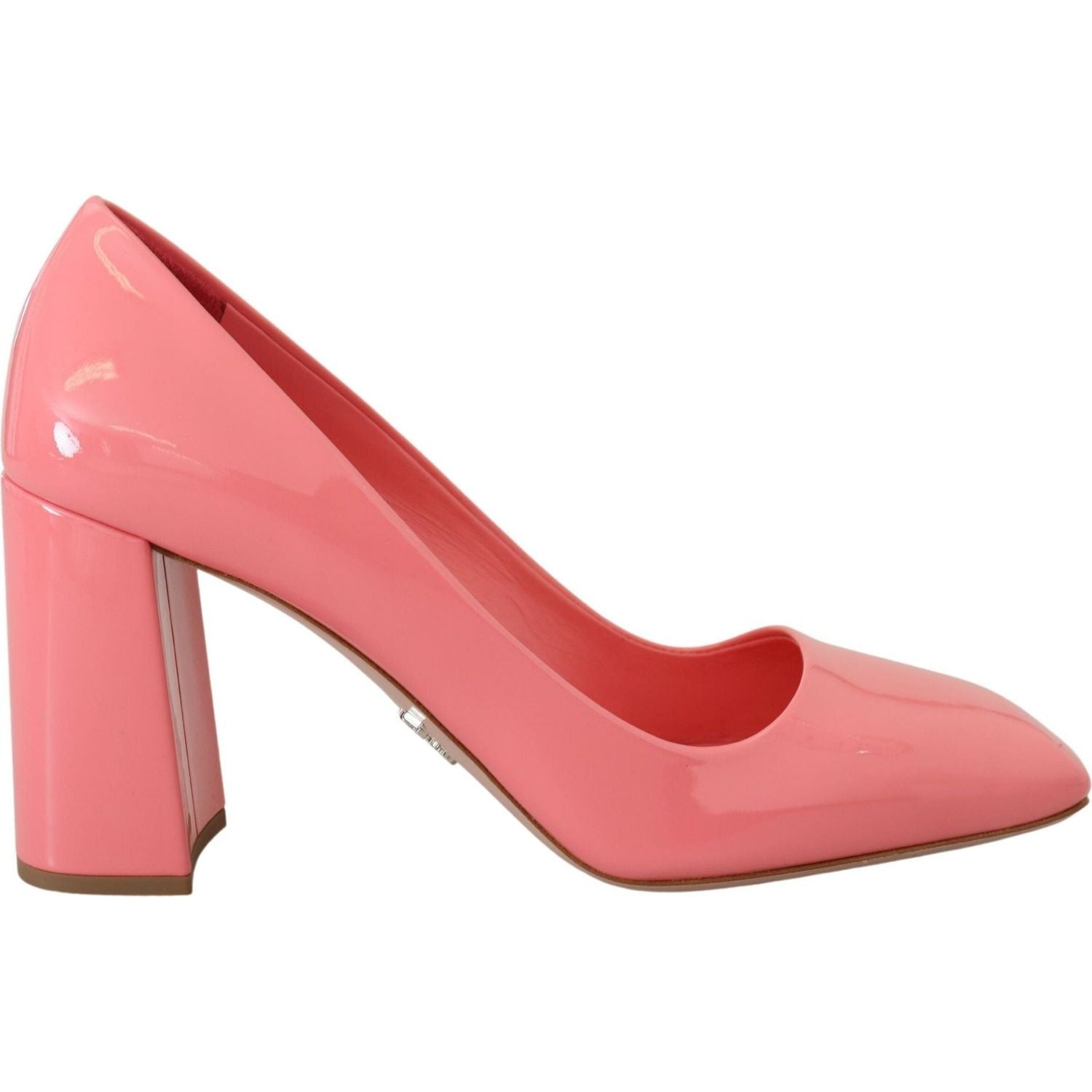 Prada Pink Patent Leather Block Heels Pumps Classic