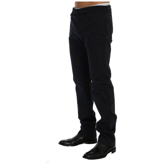 GF Ferre Blue Cotton Stretch Chinos Pants SIG60464-4