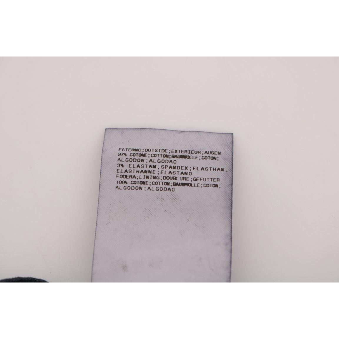 بنطال GF Ferre الأنيق المصنوع من القطن المرن باللون الأزرق للرجال