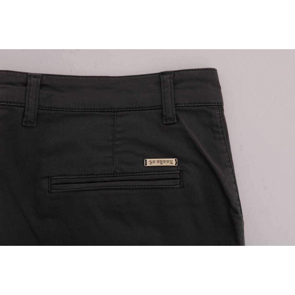 بنطلون GF Ferre الأنيق المصنوع من القطن باللون الرمادي