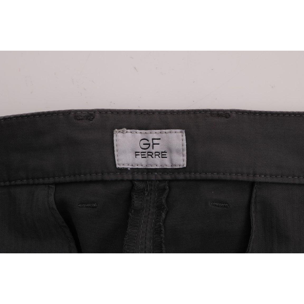 GF Ferre Gray Cotton Stretch Chinos Pants