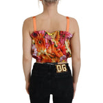 Dolce & Gabbana Blouse Cropped Floral Cotton Tank Top