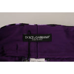Dolce & Gabbana Purple Leopard Print High Waist Pants