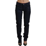 Just Cavalli Black Low Waist Slim Fit Women Casual Denim Jeans