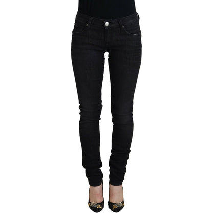 Acht Black Cotton Slim Fit Women Casual Denim Jeans