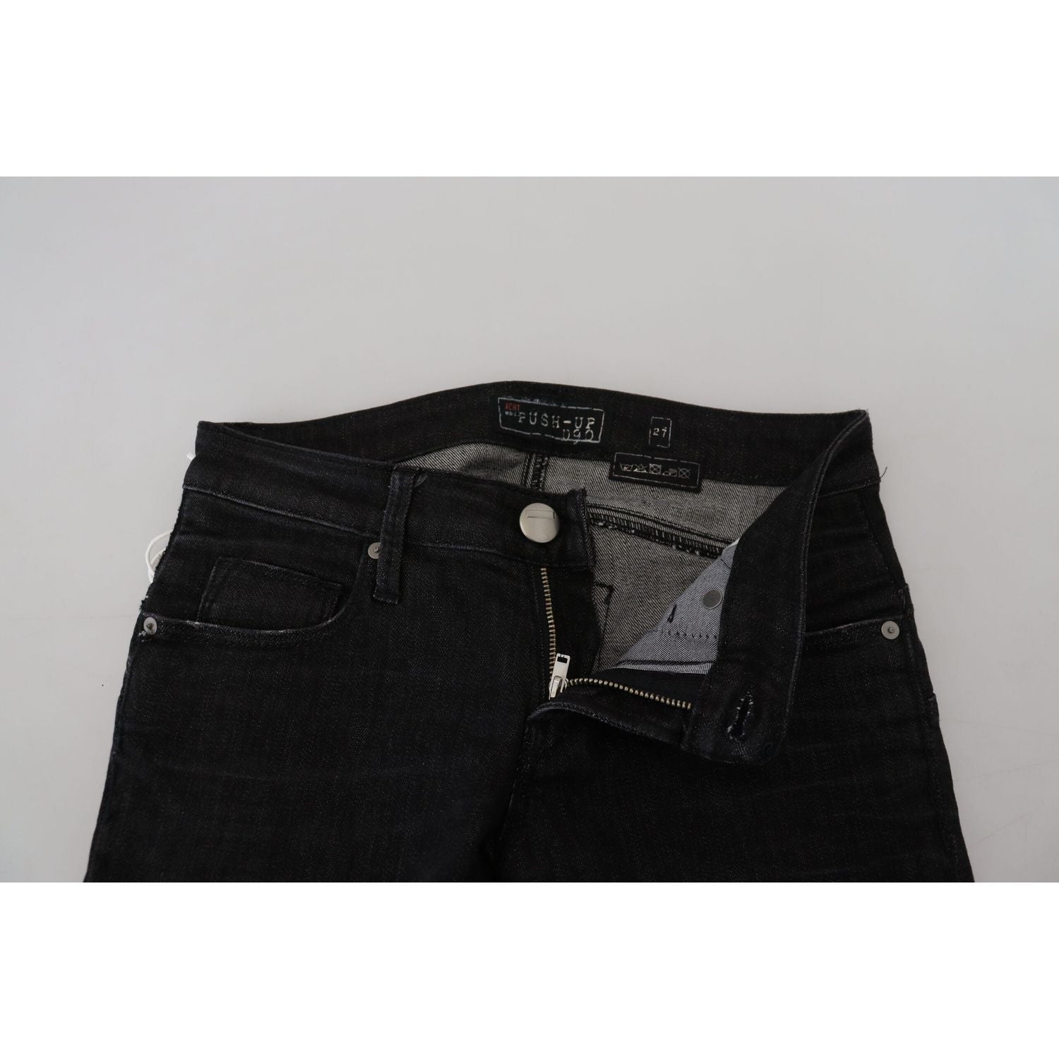 Acht Black Cotton Slim Fit Women Casual Denim Jeans