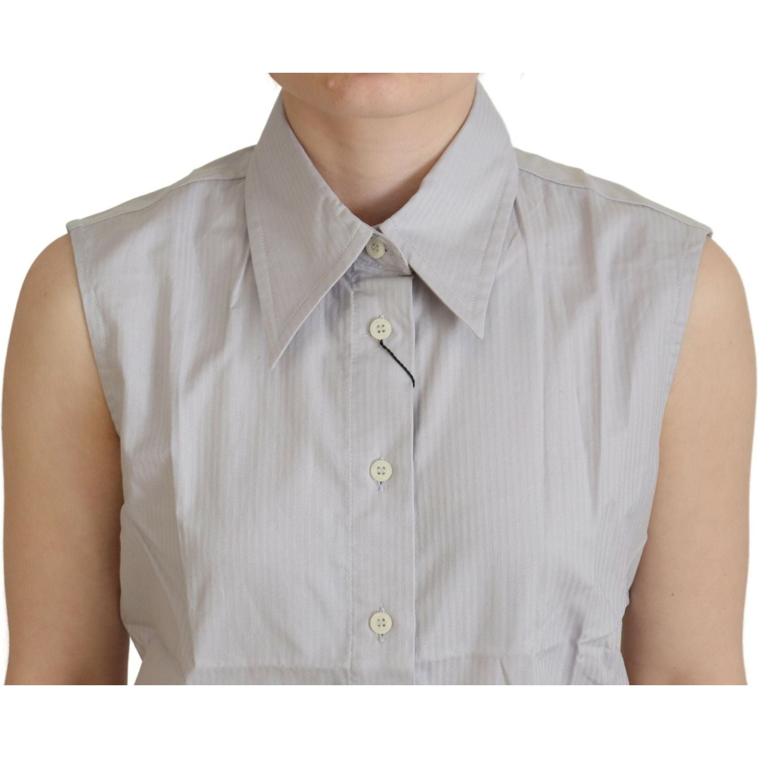 قميص بولو أنيق من القطن بدون أكمام من Ferre