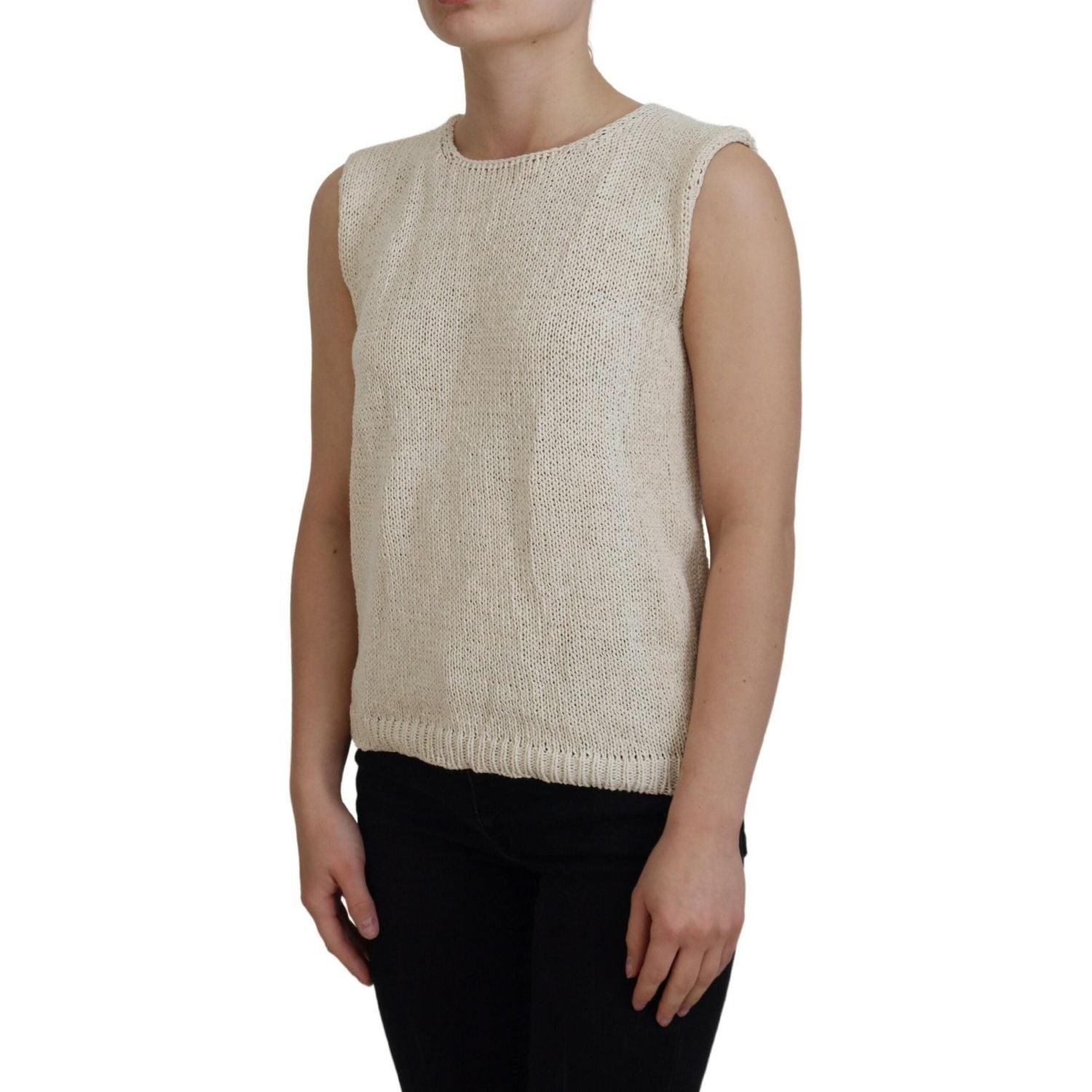 PINK MEMORIES بلوزة بدون أكمام أنيقة باللون البيج