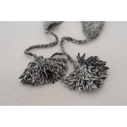 Dolce & Gabbana Gray Warm Fleece Ear Flaps Knit Beanie Hat