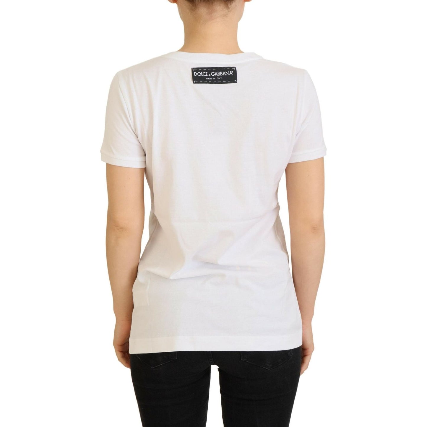 Dolce & Gabbana T-shirt Top White Textured Short Sleeve