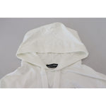Dolce & Gabbana White Cotton Hooded Sweatshirt Logo Sweater TSH84009-48