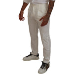 Dolce & Gabbana Elegant White Cotton Chino Pants Dolce & Gabbana Light Slate Gray