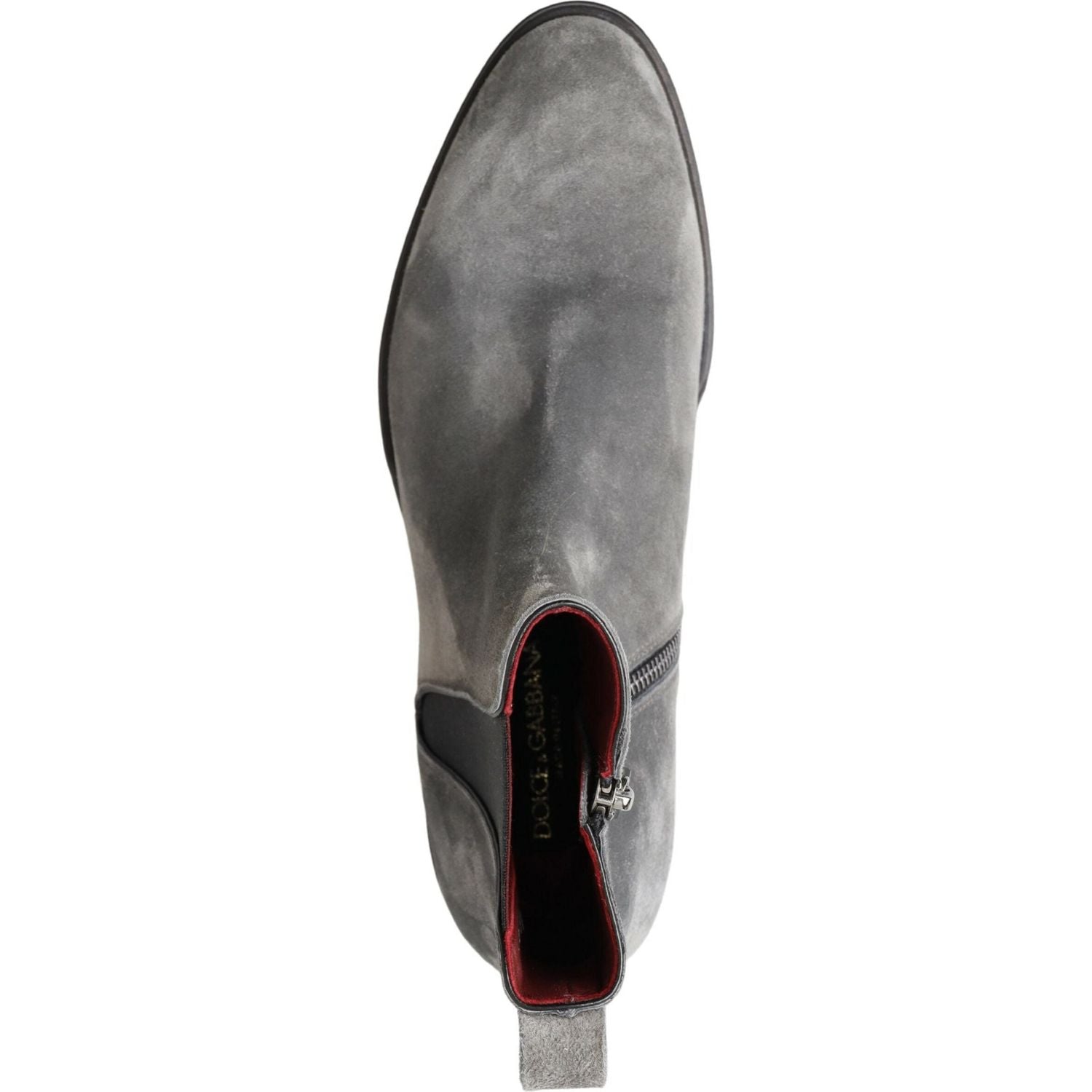 Dolce & Gabbana Gray Leather Men Ankle Boots Shoes