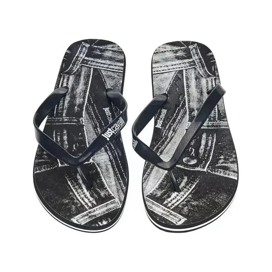 Just Cavalli "Black EVA Men's Sandal with Iconic Design Detail"