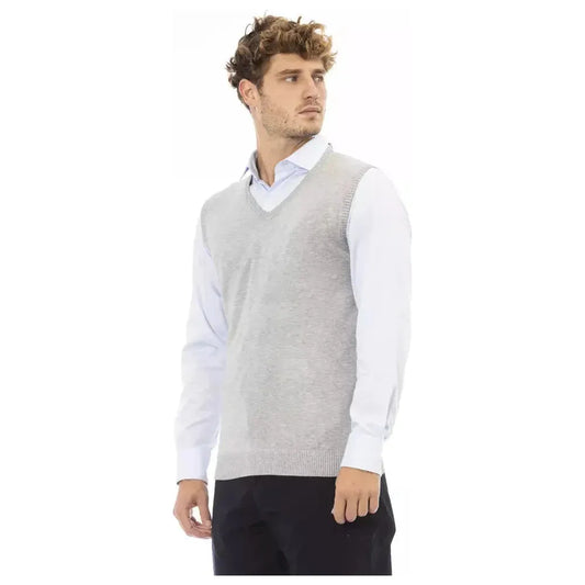 Alpha Studio Gray Viscose Men Jacket