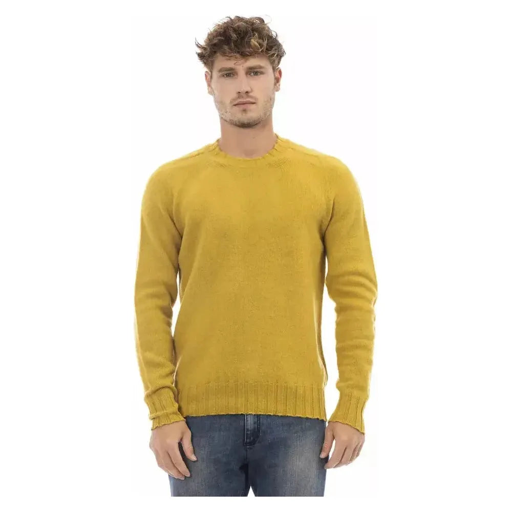 Alpha Studio Yellow Wool Men Sweater AL-23434-IT50 | L