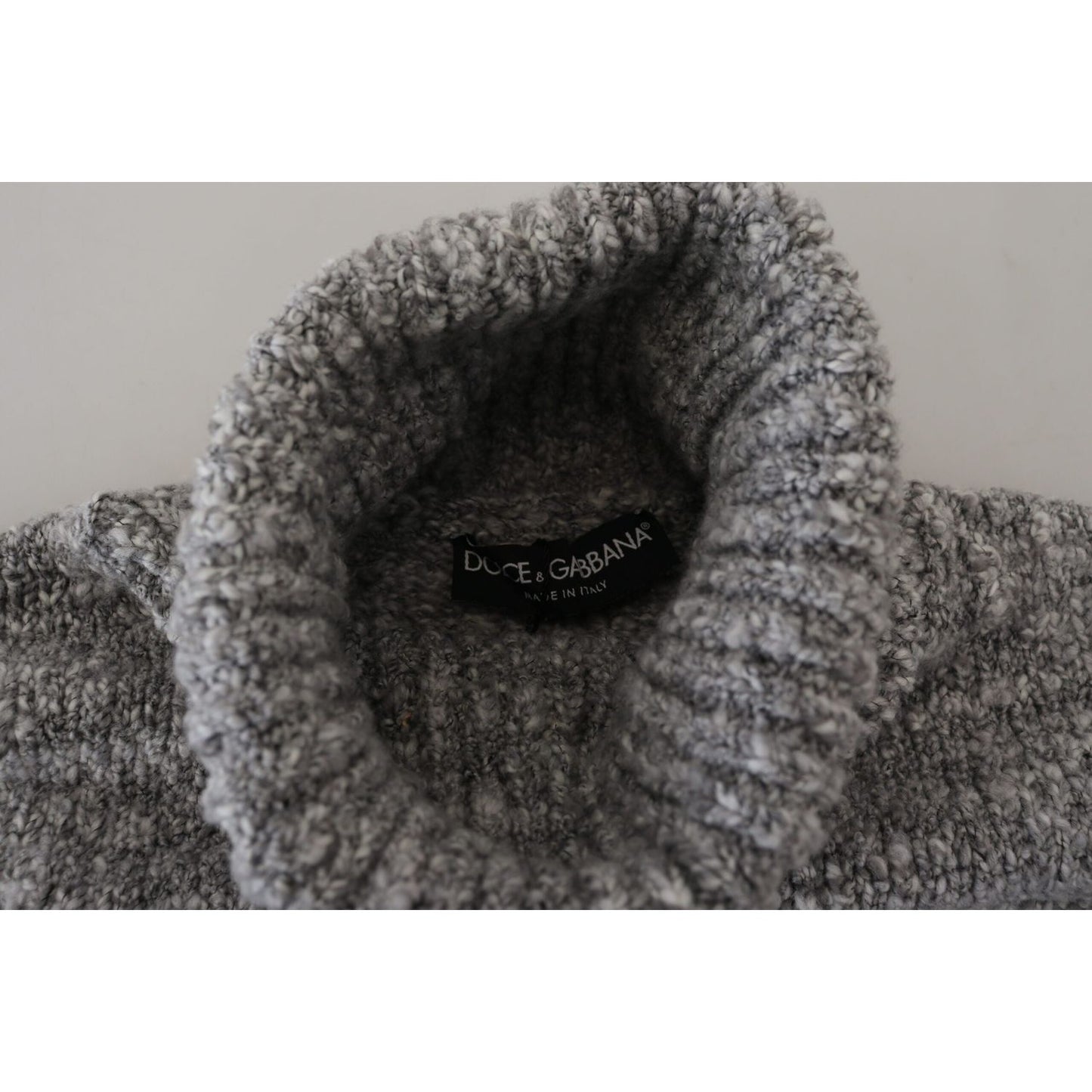 Dolce & Gabbana Gray Wool Knit Turtleneck Pullover Sweater