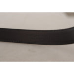 Dolce & Gabbana Black Calf Leather Logo Engraved Metal Buckle Belt BEL8574- 75