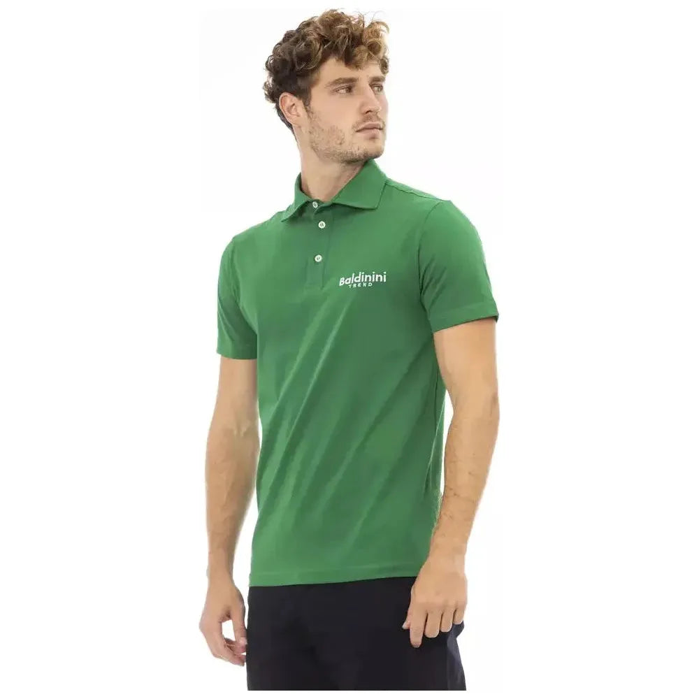 Baldinini Trend Green Cotton Men Polo