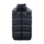 Versace Elegant Black Logo Band Vest with Detachable Hood