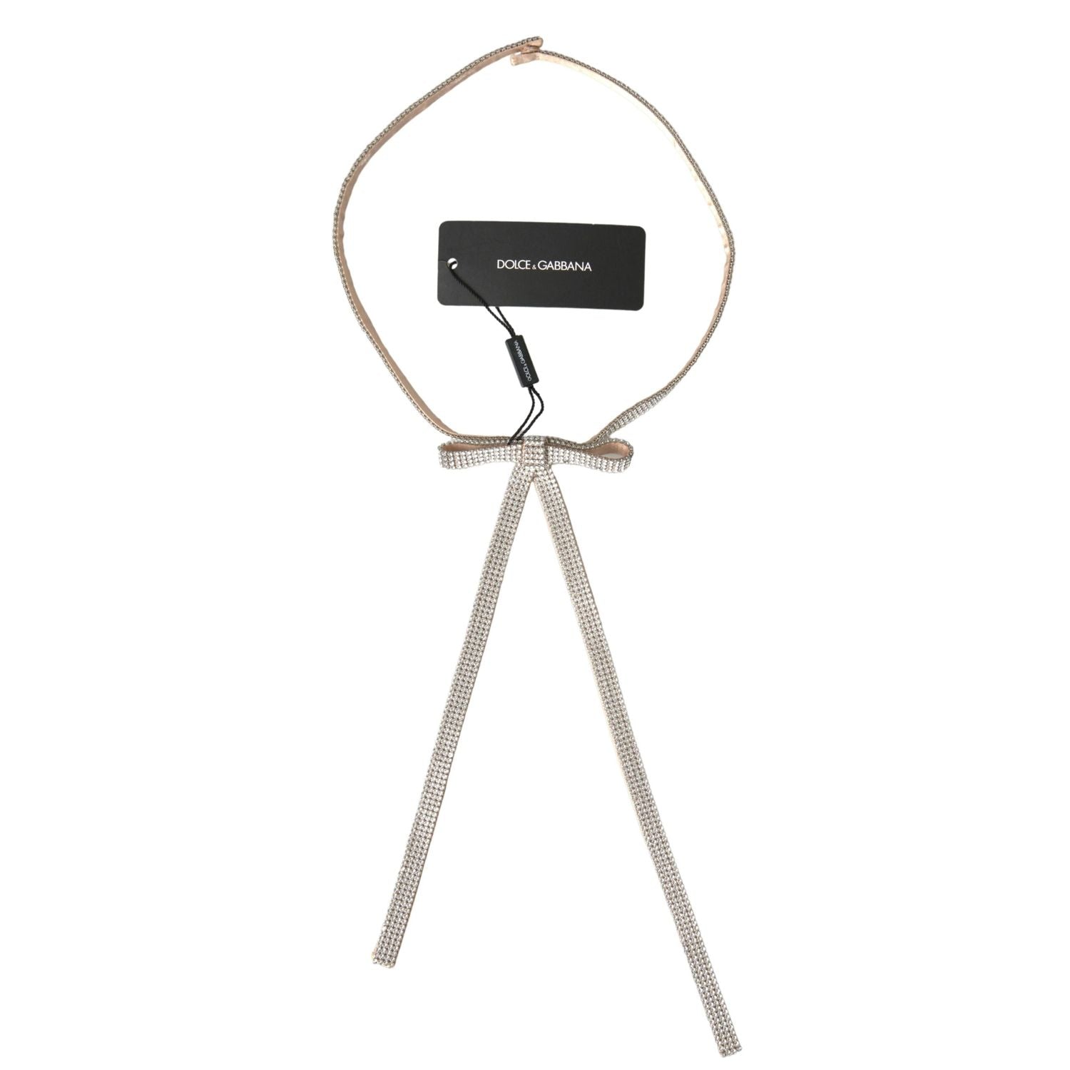 حزام دولتشي آند غابانا الأنيق المصنوع من الحرير والكريستال