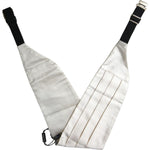 Dolce & Gabbana White Men Wide Waist Silk Belt Cummerbund