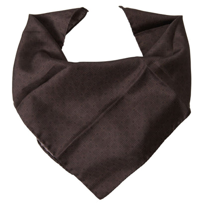 Dolce & Gabbana Brown Patterned Silk Square Handkerchief Scarf