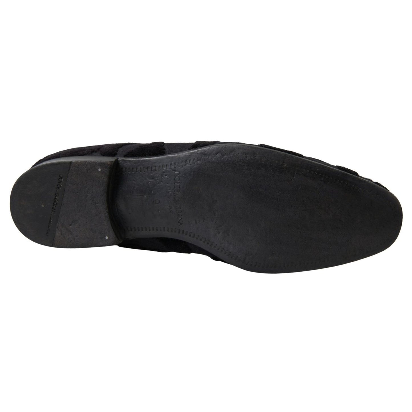Dolce & Gabbana Black Brocade Loafers Formal Shoes MV5114-44