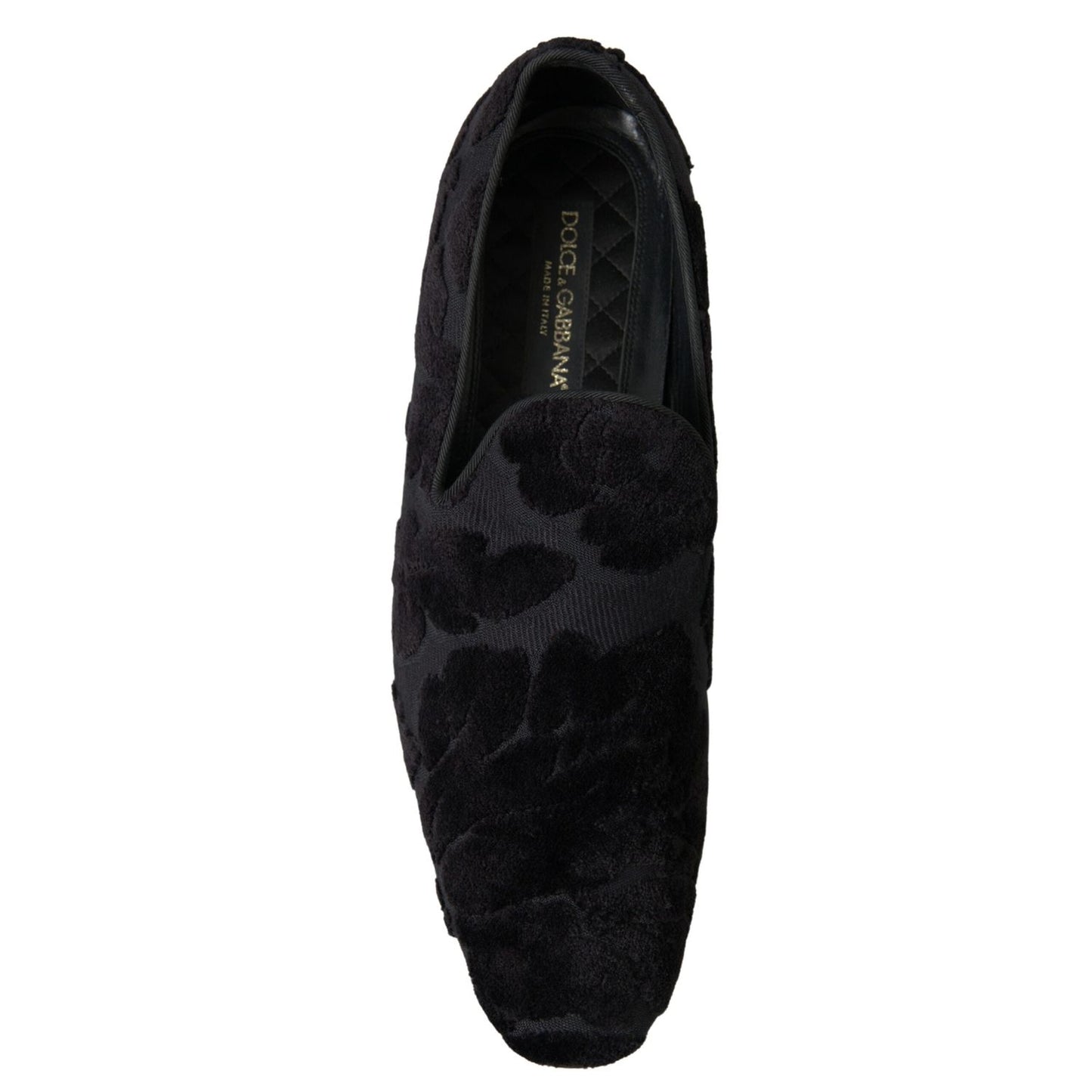 Dolce & Gabbana Black Brocade Loafers Formal Shoes MV5114-44